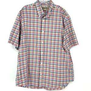 Duluth Men's Plaid Button Down Short Sleeve Shirt Wrinkle Resistant Size XL